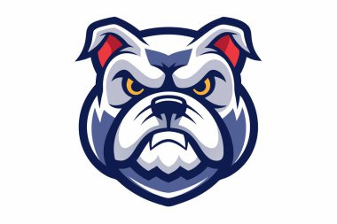 Bulldog baş maskotu logo tasarım vektörü