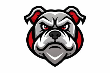 Bulldog baş maskotu logo tasarım vektörü