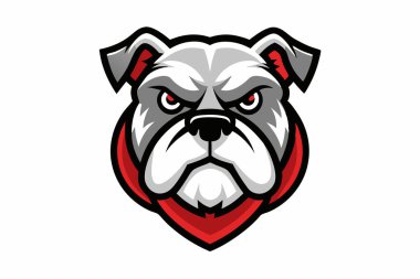 Bulldog baş maskotu logo tasarım vektörü