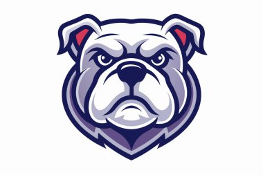 Bulldog baş maskotu logo tasarım vektörü