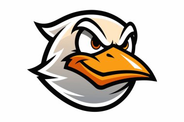 Duck head mascot logo design vector