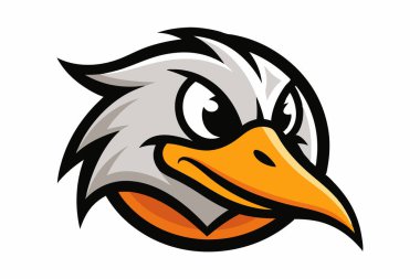 Duck head mascot logo design vector