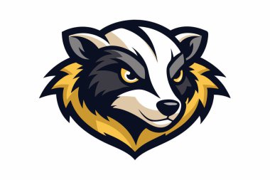 Honey Badger head mascot logo design vector clipart