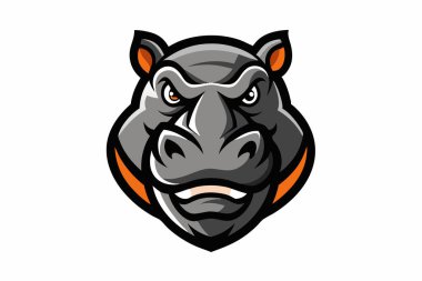 Hippo head mascot logo design vector clipart