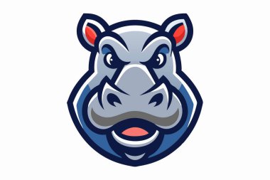 Hippo head mascot logo design vector clipart