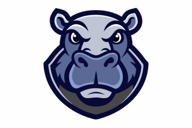 Hippo head mascot logo design vector clipart