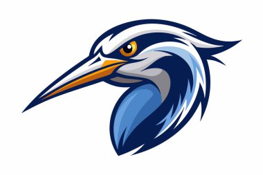 Heron head mascot logo design vector clipart