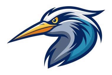 Heron head mascot logo design vector clipart