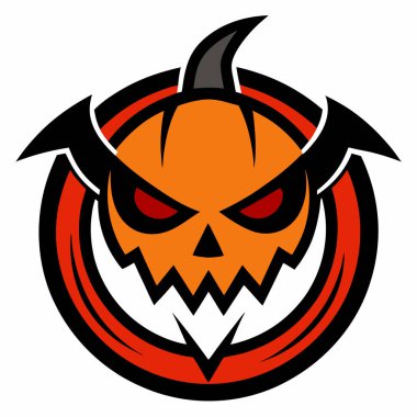 Halloween logo, white background clipart