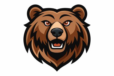 Grizzly Bear baş maskotu tasarım vektörü