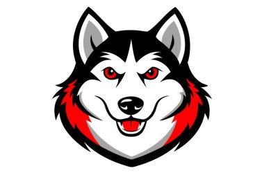 Husky head mascot design vector