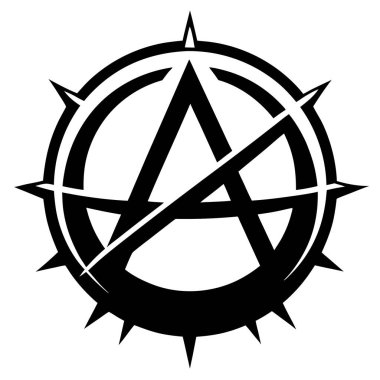 Anarchy Symbol Silhouette vector clipart