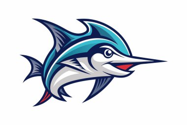 Marlin head mascot logo design vector clipart