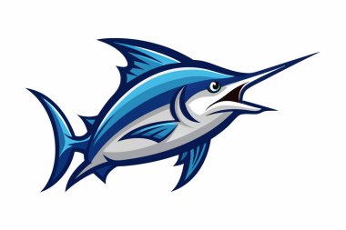 Marlin head mascot logo design vector clipart