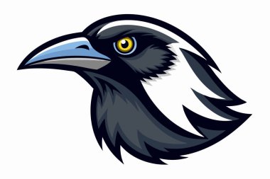 Magpie head mascot design vector clipart