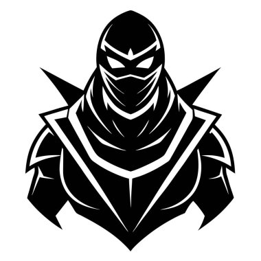 Battle Ninja Esport Maskot siluet vektörü