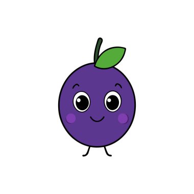 Tatlı acai böğürtlen karikatür vektörü