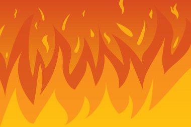 Yangın arka planda yükseliyor