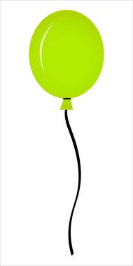 Tek parlak yeşil renkli balon