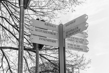 Ludwigsburg, Almanya... 12 Nisan 2025, Ludwigsburg ana ilgi noktaları siyah ve beyaz