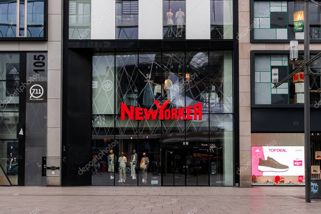 Frankfurt, Germany - April 18, 2025: Closed New Yorker fashion store across from MyZeil shopping mall in Frankfurt city center