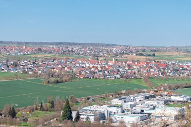 Herrenberg, Almanya - 5 Nisan 2025: Herrenberg, Almanya şehir manzarası manzarası yukarıdan