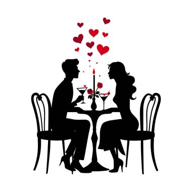 Sevgililer Günü Martini Bardakları ve Güllü Mum Işıklı Masa