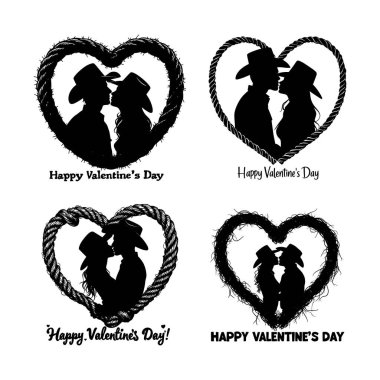 Valentine's Day Candlelit Table with Martini Glasses and Rose clipart