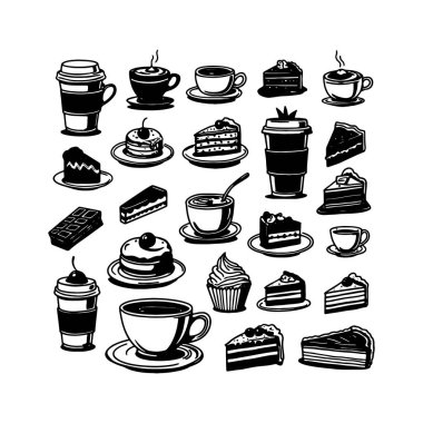 Şirin Siyah ve Beyaz Tatlı Simgeleri Ayarları