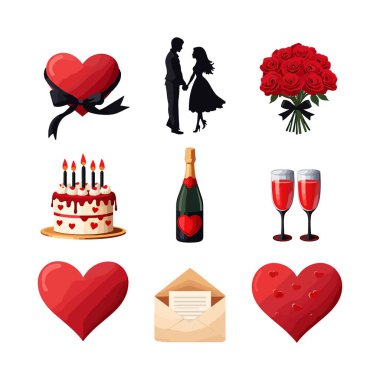 Romantik Simgeler Sevgililer Günü veya Özel Durum İçin Ayarlandı