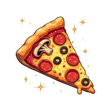 Creative Cartoon Pizza Slice Illustrations for Food Branding clipart