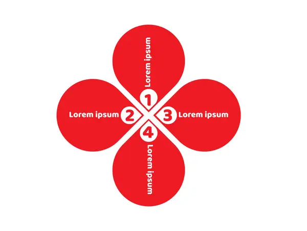 Kırmızı çiçekli 1 'den 4' e kadar olan kurşun.