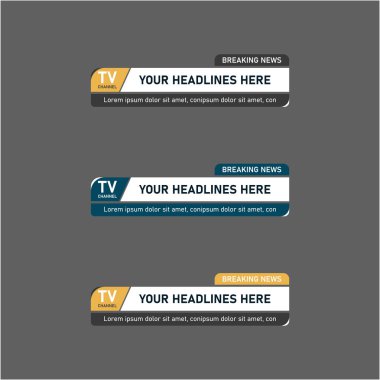 Set collection of News Lower Thirds Template design banner clipart