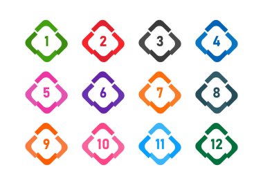 Bullet nokta sayı simgesi koleksiyon şablonu tasarımı