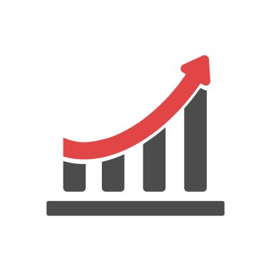 Kırmızı ok tasarım şablonlu büyüme grafiği