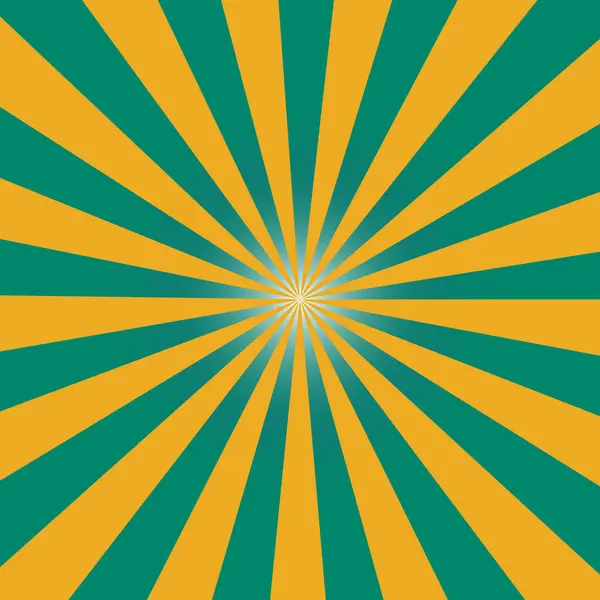 Sarı güneş ışınları ve yeşil arka planlı güneş patlaması