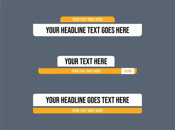 Haber ve spor kanalları, yayın ve yayın için televizyon afişleri ve çubukları, video düzenleme için kırmızı Sarı Alçak üçüncü koleksiyon