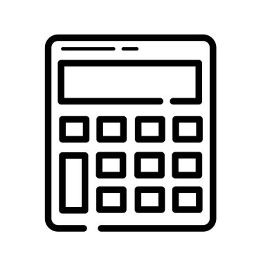 Hesap makinesi simgesi. Web için hesap makinesi vektör sembolünün özet çizimi