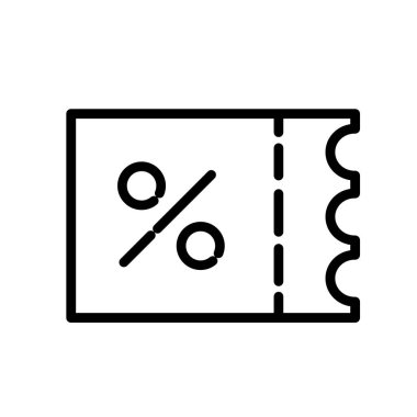 Yüzde ince çizgi simgesi, indirim ve indirim işareti, yüzde indirimli vektör grafikleri, siyah arkaplan üzerinde doğrusal simge, 10 eps.