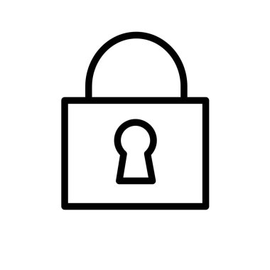 vektör ince çizgi simgesini kilitle