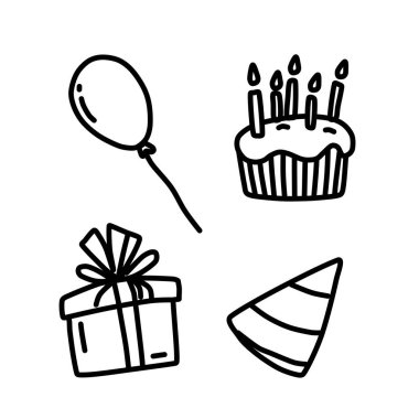 Doğum günü için vektör simgeleri kümesi