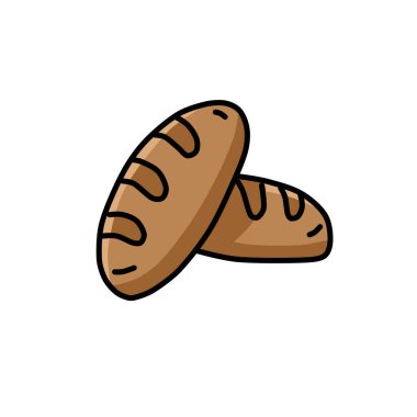 Bitki temalı vektör illüstrasyonunun ekmek çizgisi biçimi simgesi tasarımı
