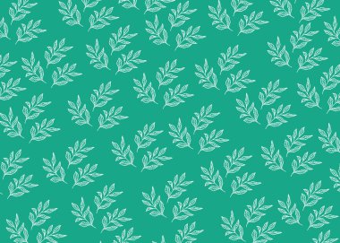 Dekoratif yaprakların kusursuz deseni beyaz arka planda. vektör illüstrasyonu.