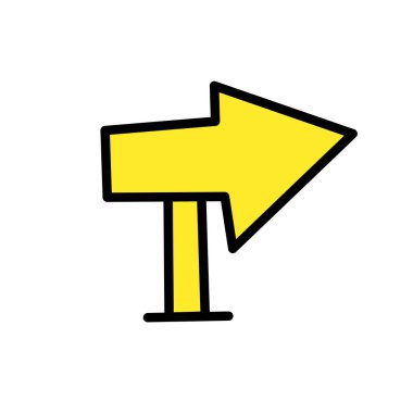 ok simgesi vektör illüstrasyonu sarı