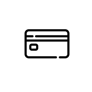 Kredi kartı ikon vektörü. İnce çizgi işareti. izole edilmiş sınır sembolü çizimi