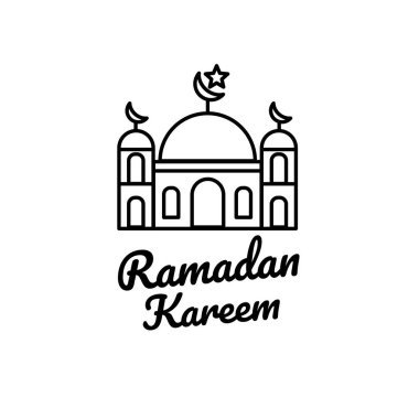 ramadan kareem logo şablonu tasarım vektör çizimi