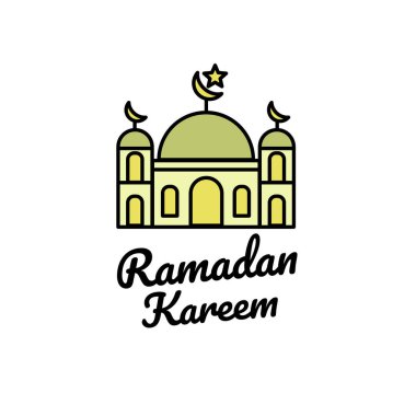 Ramazan Kareem camii ay ve yıldız vektör çizimi tasarımı ile