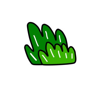 yeşil bitki karalama simgesi, vektör illüstrasyonu