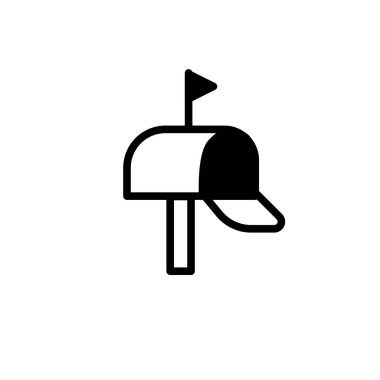 Posta kutusu simgesi. Vektör tasarımı posta kutusu