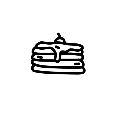 pankek ikon vektörü. izole edilmiş sınır sembolü çizimi